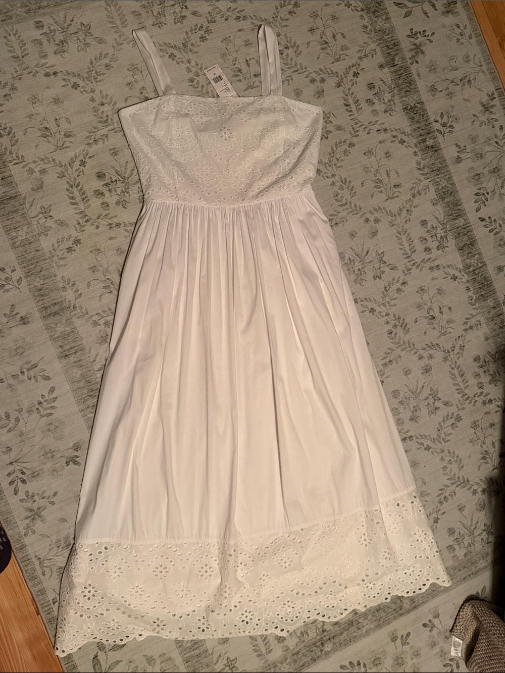 Vineyard Vines White Eyelet Maxi Dress with Spaghetti Straps
